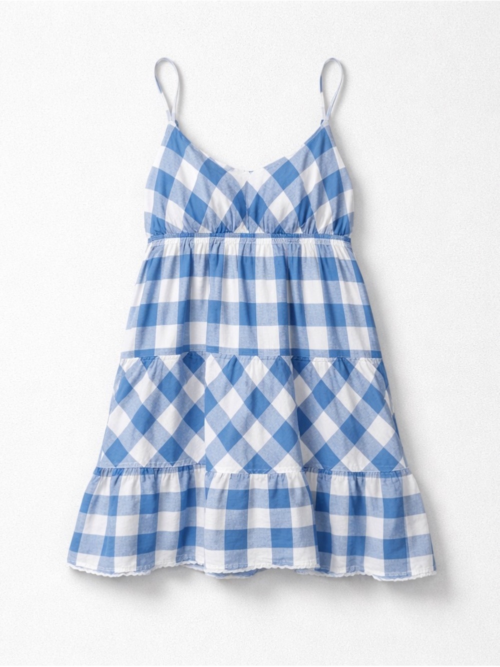SO Wear It Declare It Adjustable Strap Picnic Plaid Tiered Ruffle Dress